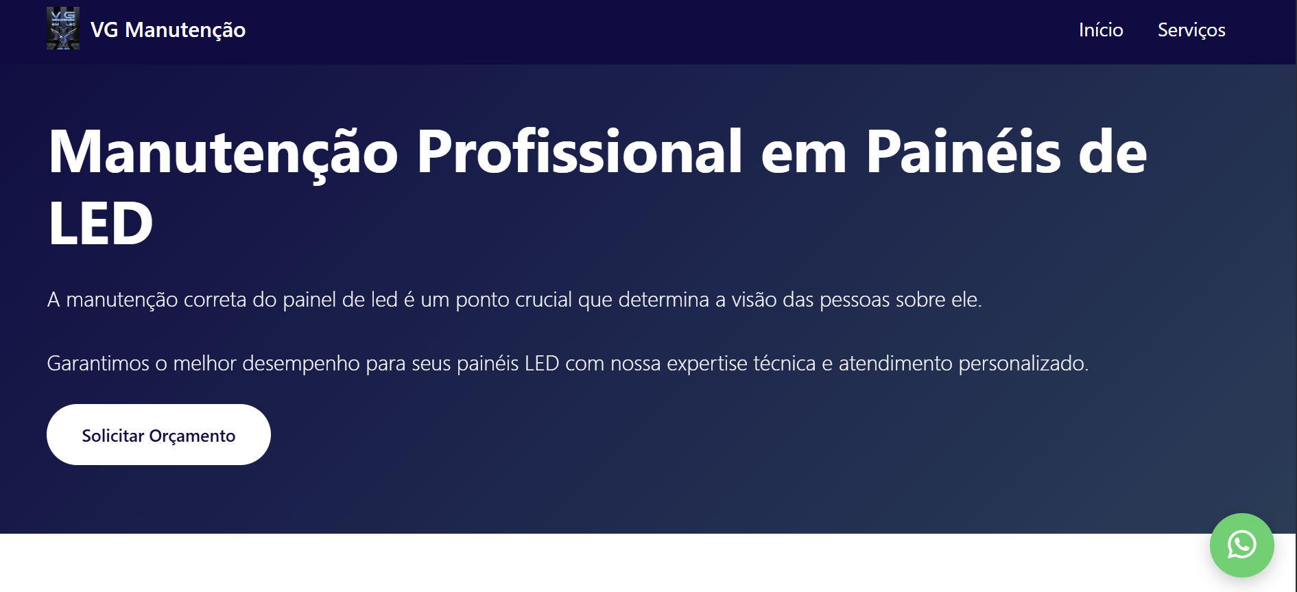 VG LED Landing Page